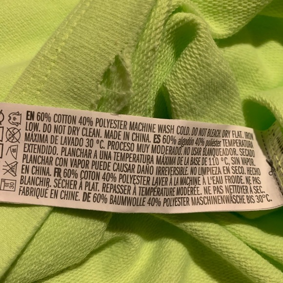 Forever 21 Mens Neon Green Distressed Tee - Picture 7 of 8